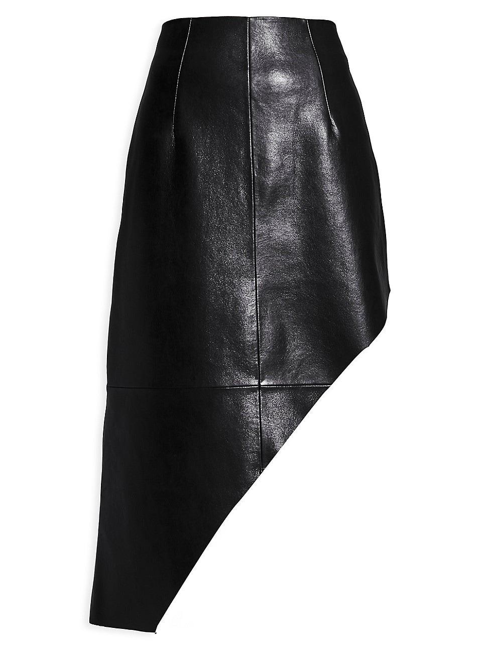 AS by DF Fallon Asymmetric Recycled Leather Midi Skirt Product Image