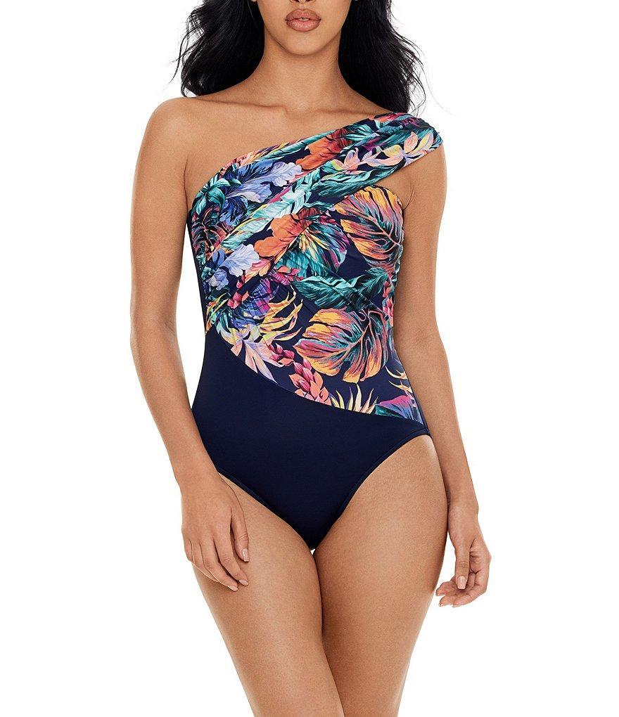 Magicsuit Belize Goddess Tropical Print Convertible One Shoulder One Piece Swimsuit Product Image