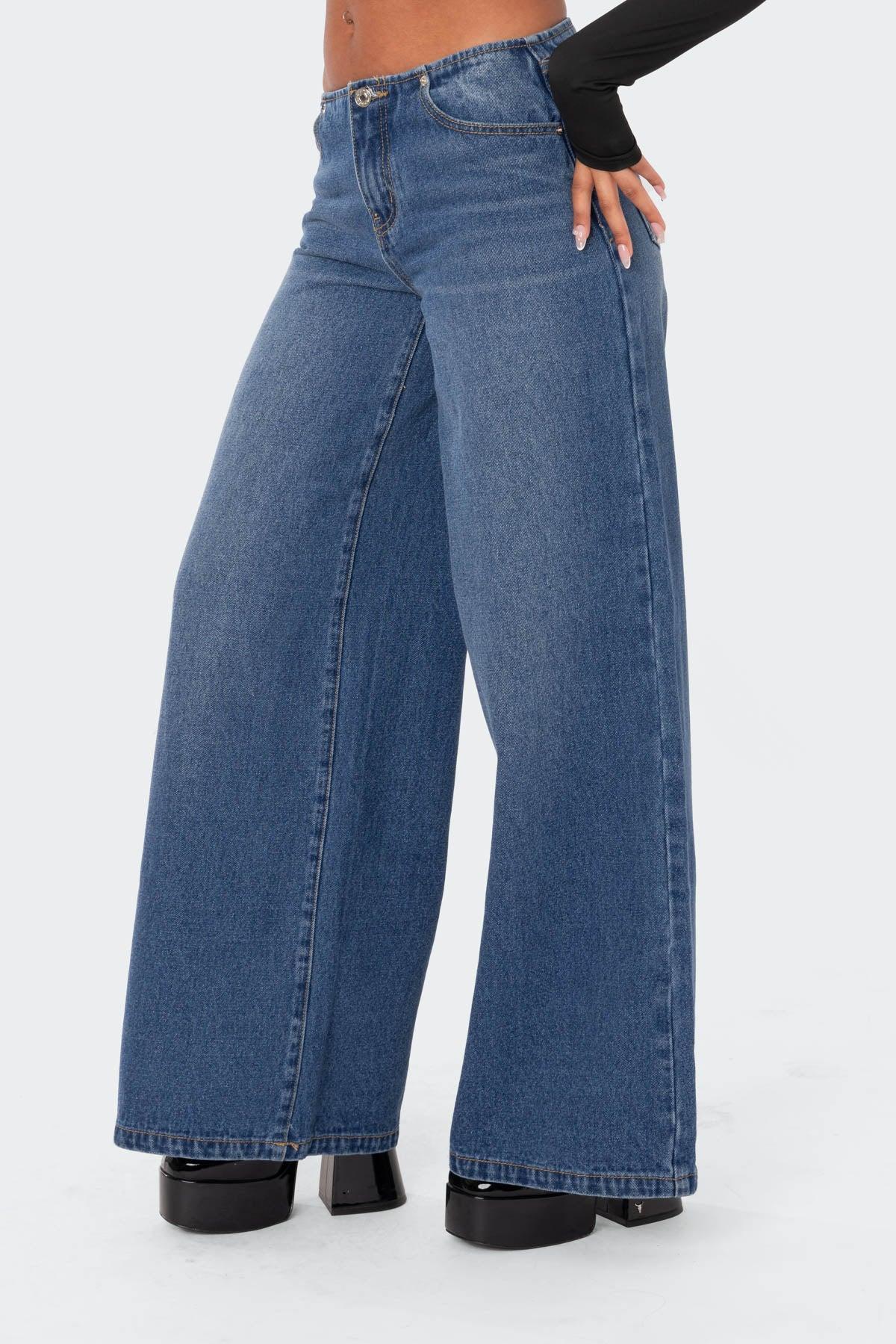 Low-Rise Wide Jeans Product Image