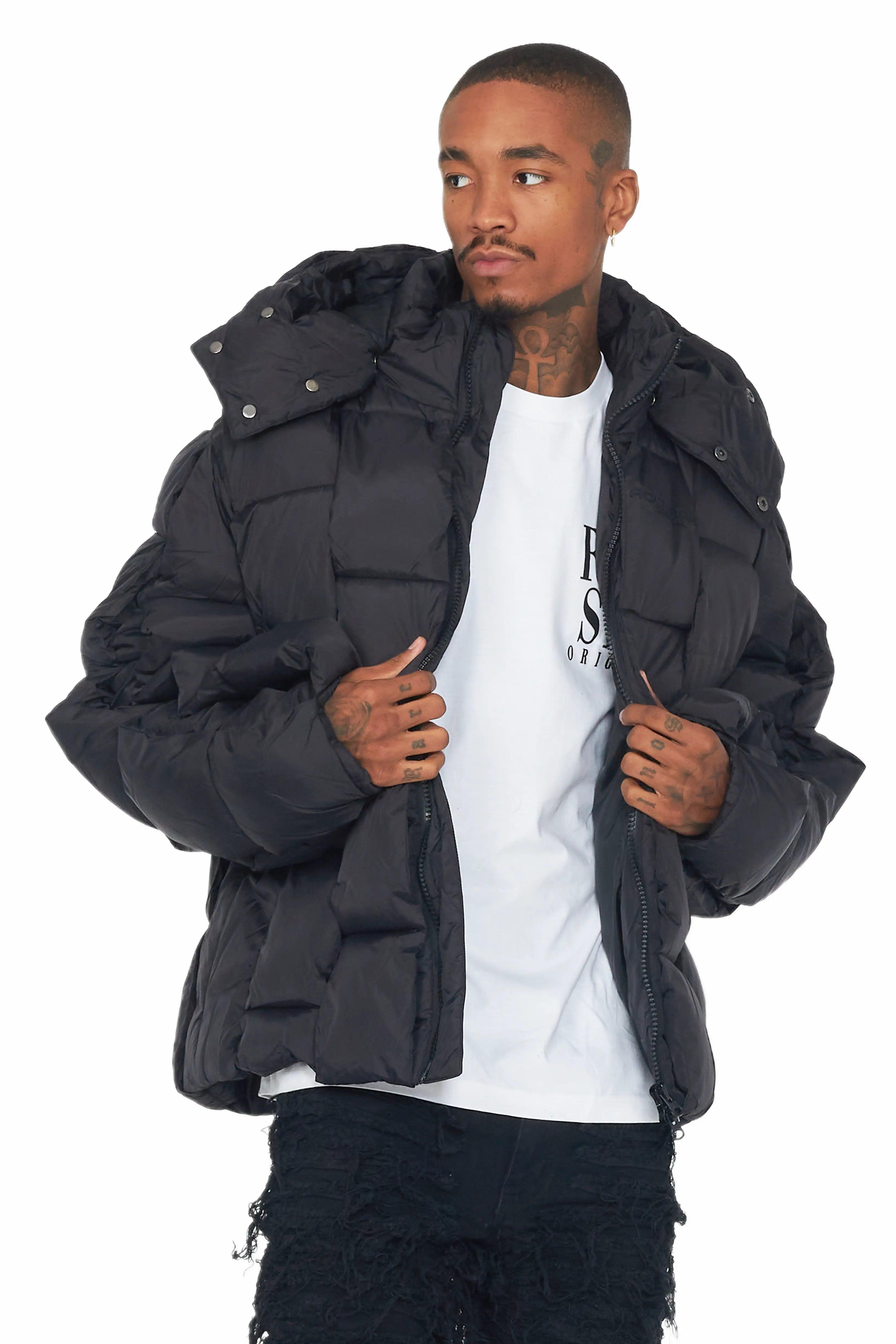 Marley Black Puffer Jacket Male Product Image