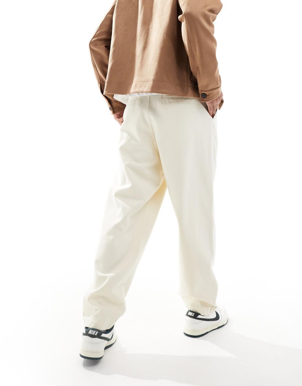 ASOS DESIGN balloon chino in ecru Product Image