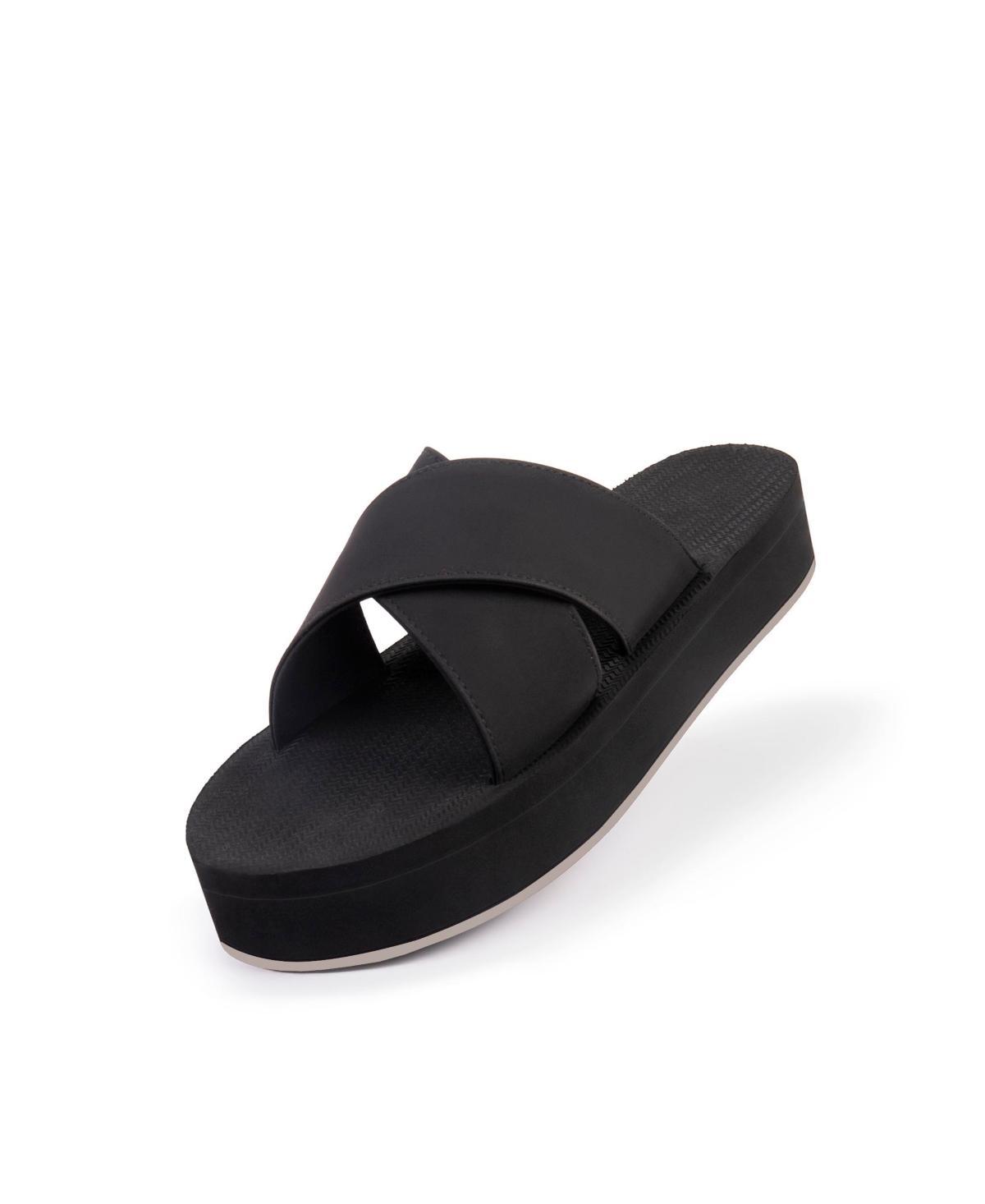 Indosole Womens Cross Platform Sandal with Sneaker Sole - Sea salt sole Product Image