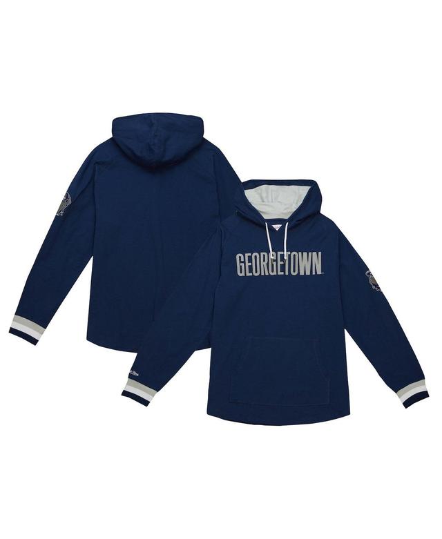 Mens Mitchell & Ness Navy Georgetown Hoyas Legendary Raglan Pullover Hoodie Product Image