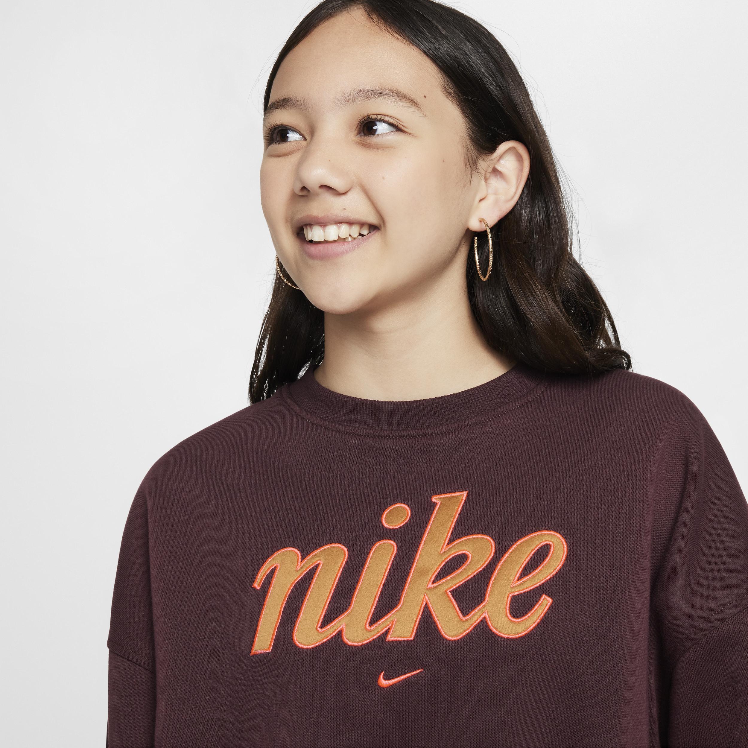 Nike Girls Sportswear Club Fleece Boxy Crewneck Sweatshirt Product Image