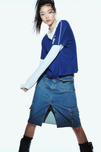 Denim Cargo Skirt product image