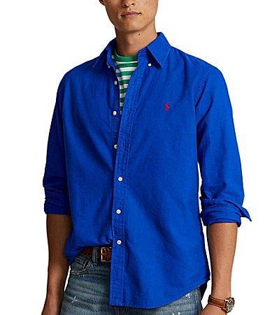 Mens Garment-Dyed Classic-Fit Oxford Shirt Product Image