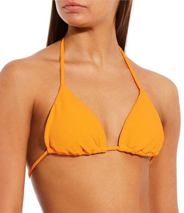 GB Solid Scrunchie Textured Classic Triangle Swim Top Product Image