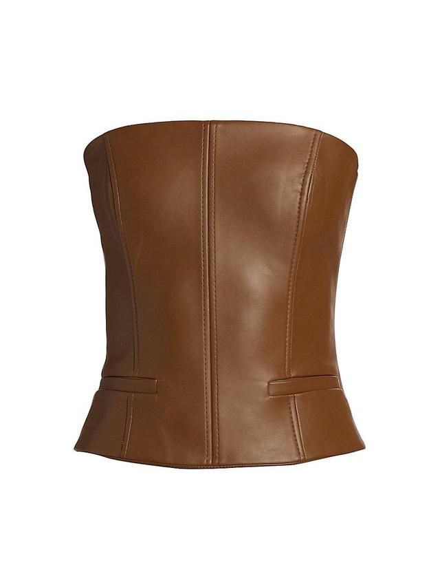 Womens Uro Faux Leather Corset Top Product Image