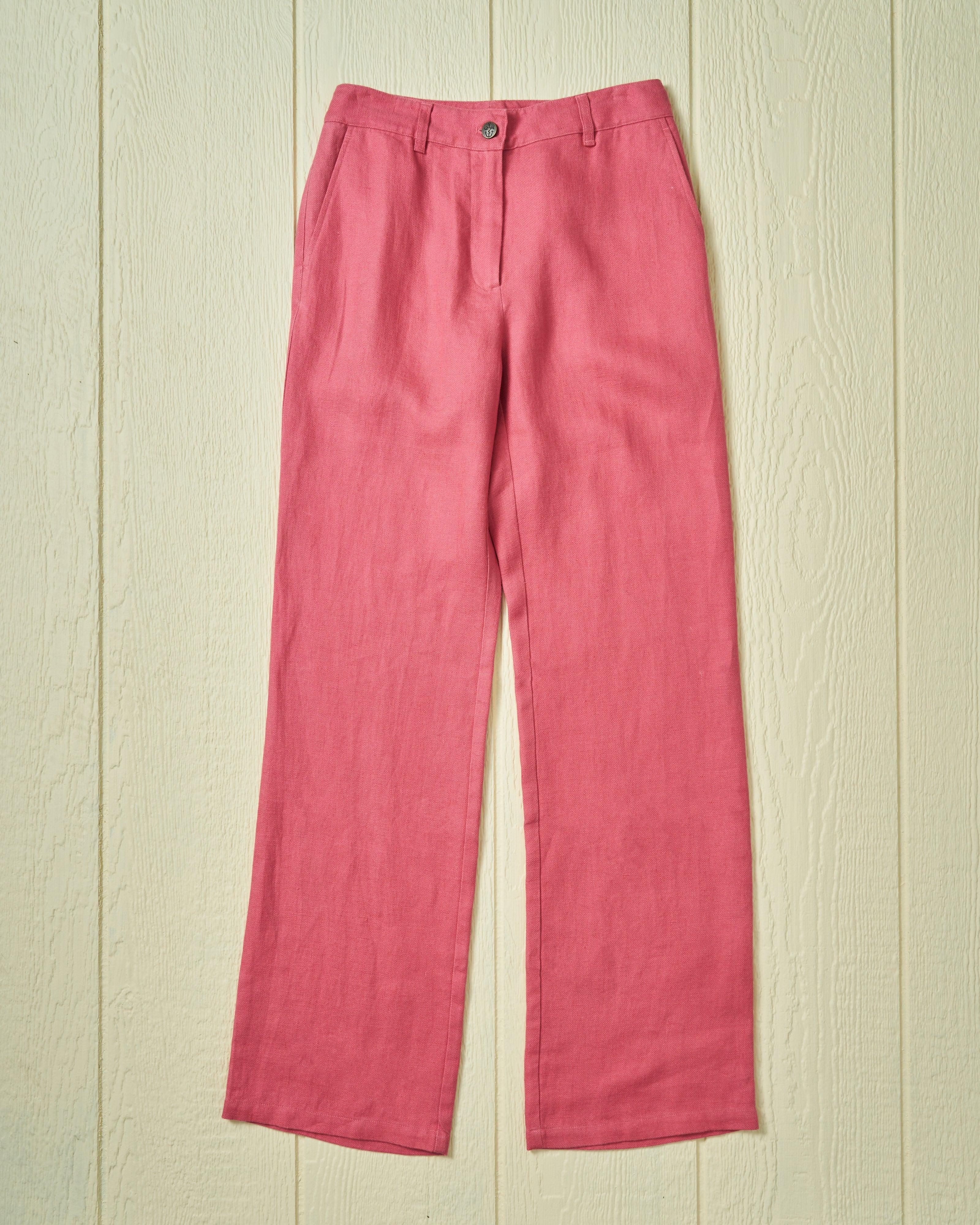 Women's Relaxed Linen Pant in Raspberry Product Image