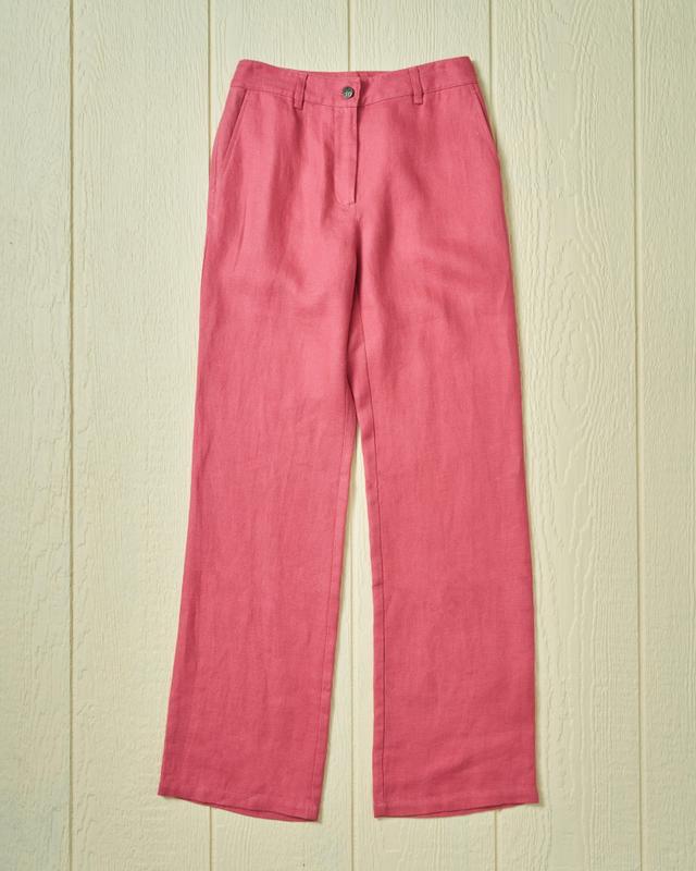 Women's Relaxed Linen Pant in Raspberry Product Image