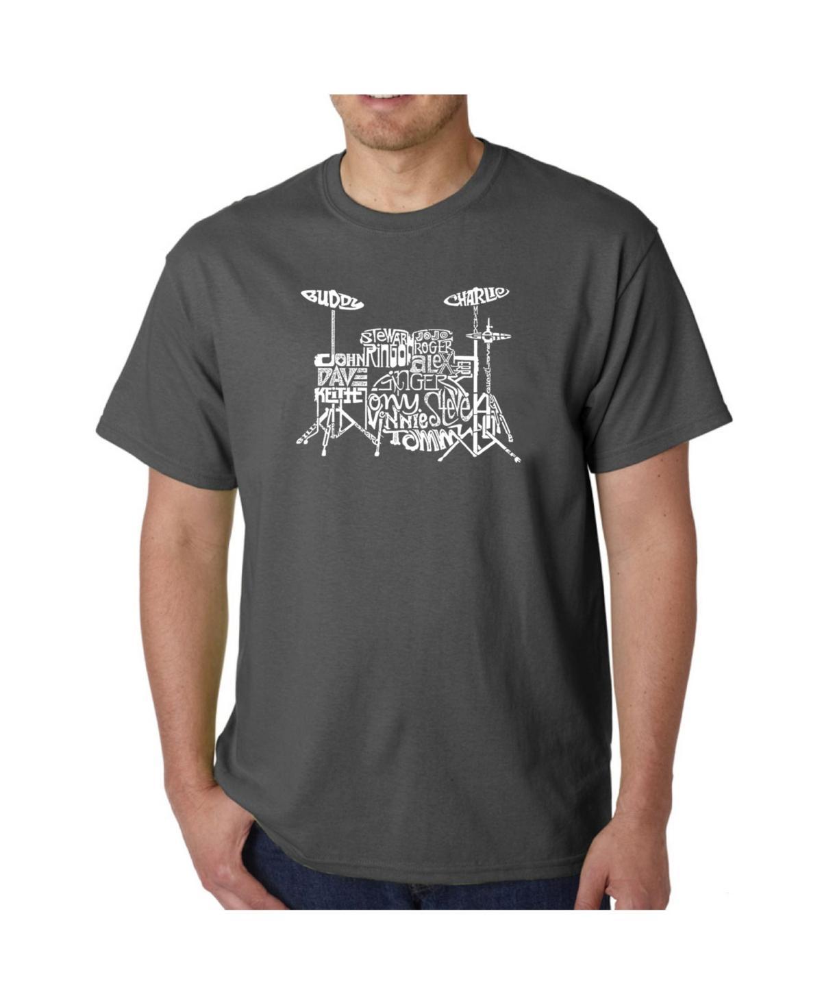 La Pop Art Mens Word Art T-Shirt - Drums Product Image