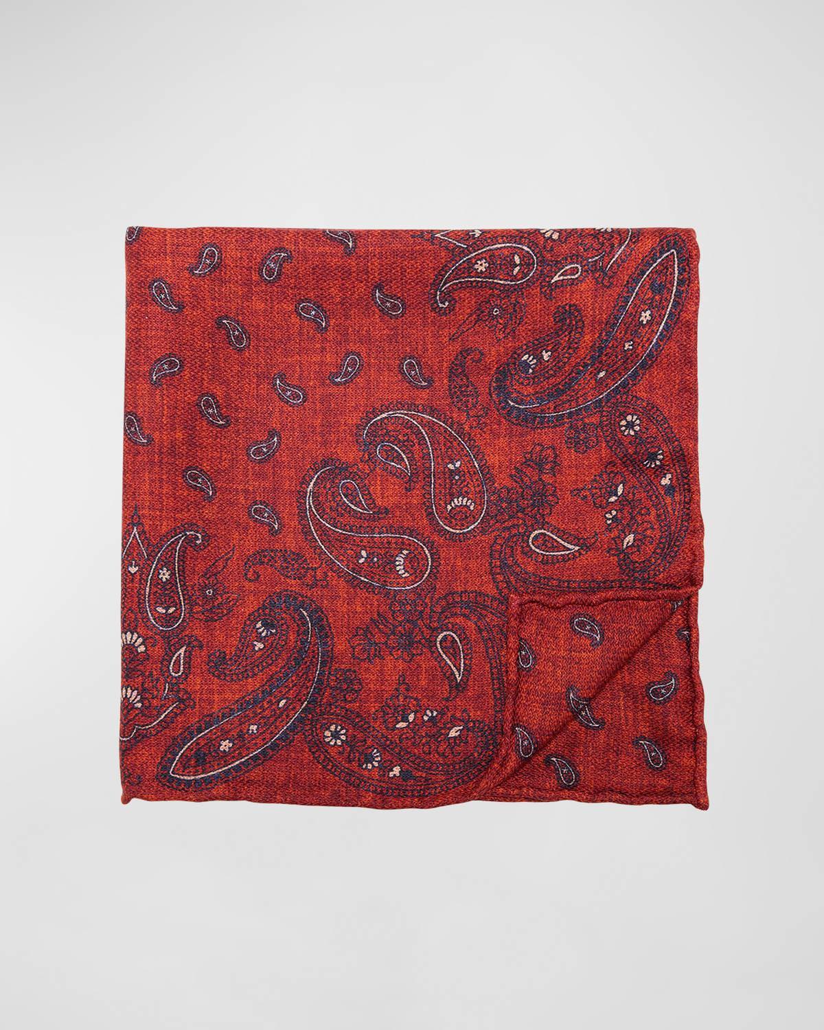 Men's Silk Paisley Pocket Square Product Image