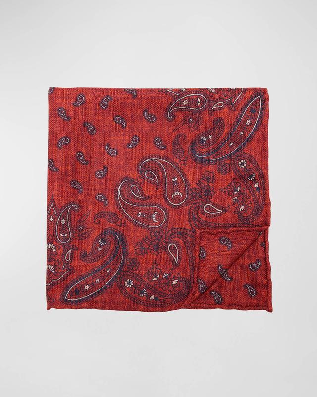 Men's Silk Paisley Pocket Square Product Image