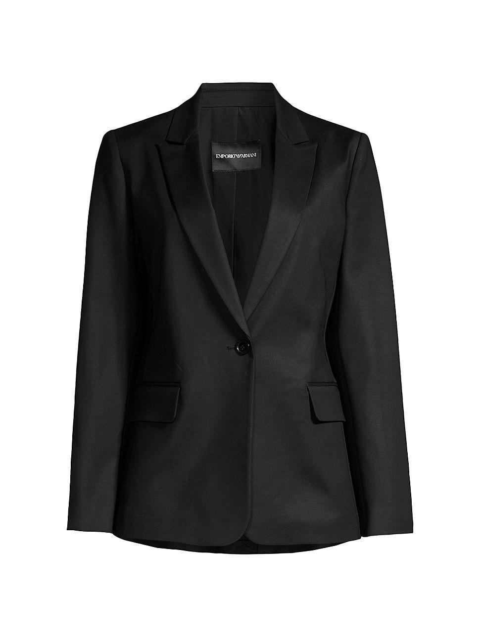 Womens Classic Cotton-Blend Tailored Blazer Product Image