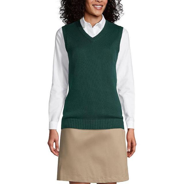 Womens Lands End Sweater Vest Green Product Image