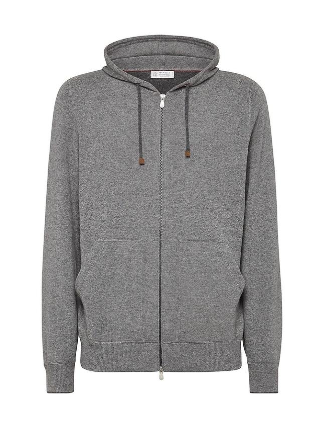 Mens Cashmere Sweatshirt Style Cardigan With Hood Product Image