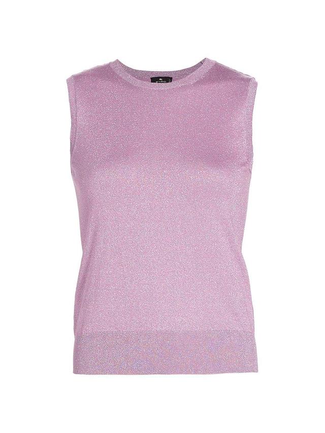 Womens Silk-Blend Shimmer Sleeveless Top Product Image