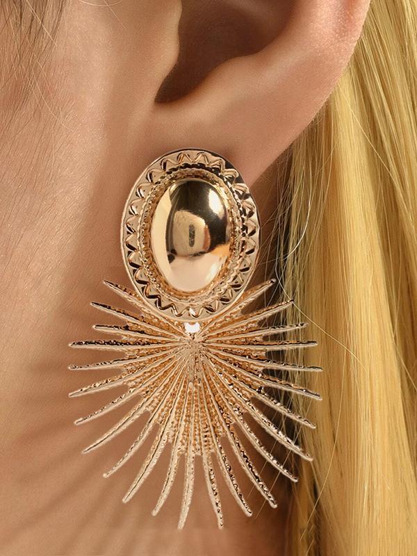 Geometric Solid Color Drop Earrings Product Image