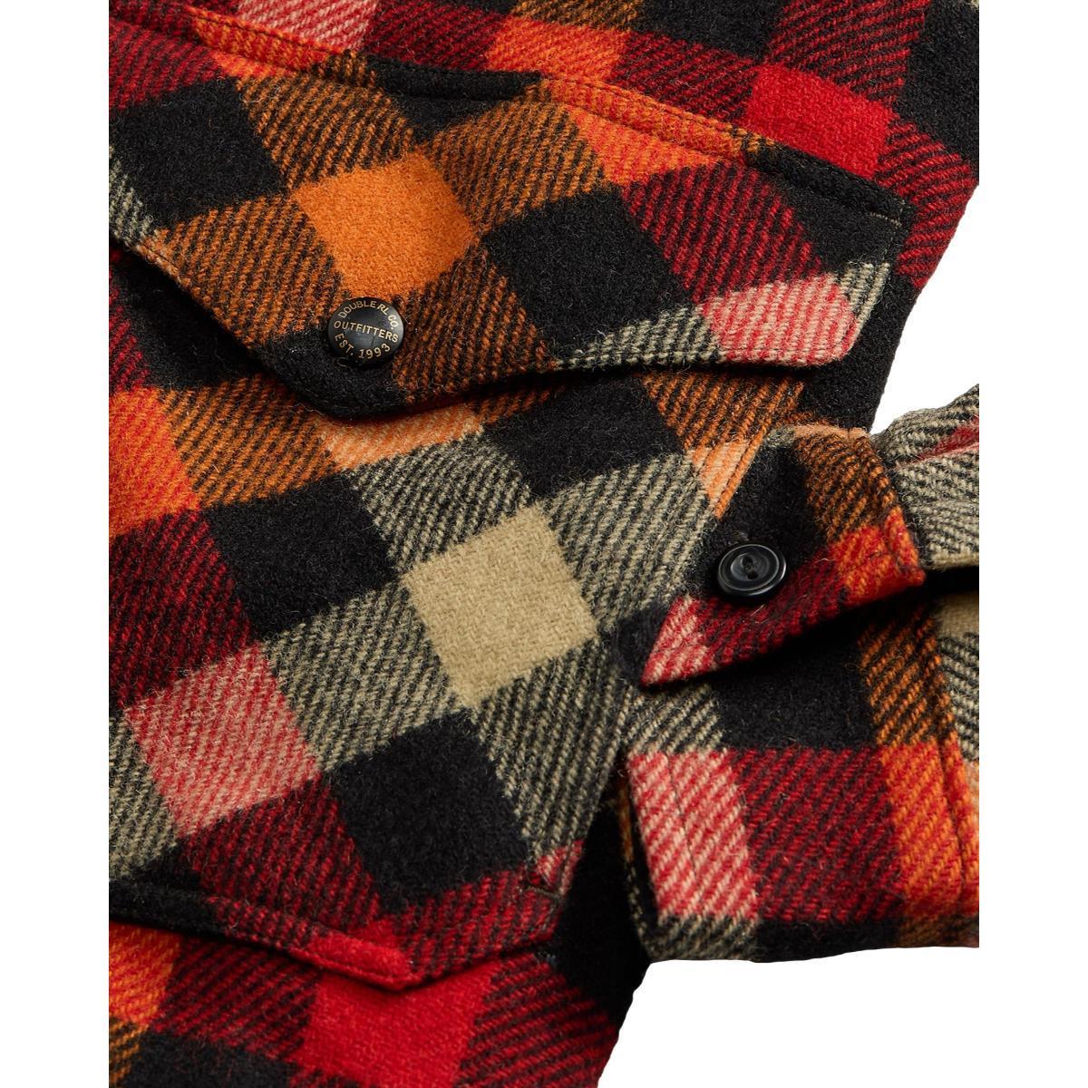 Checked Wool Overshirt Red Orange Multi Product Image