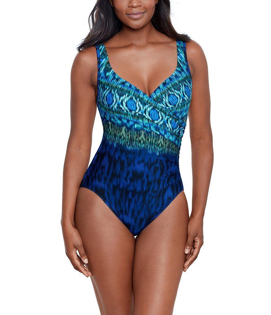 Miraclesuit Alhambra it's A Wrap Surplice V-Neck One Piece Swimsuit Product Image