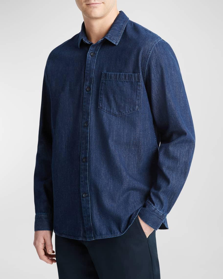 Mens Denim Pocket Sport Shirt Product Image