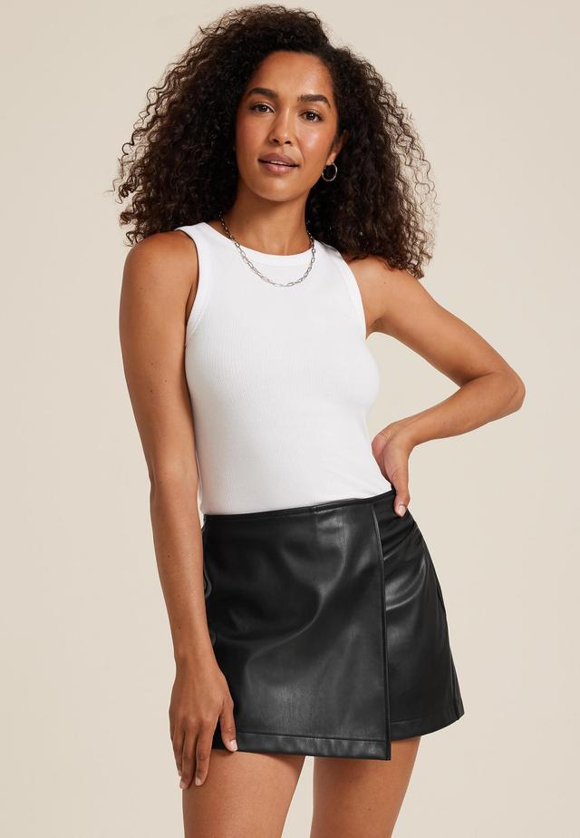 Faux Leather High Rise Skort Product Image