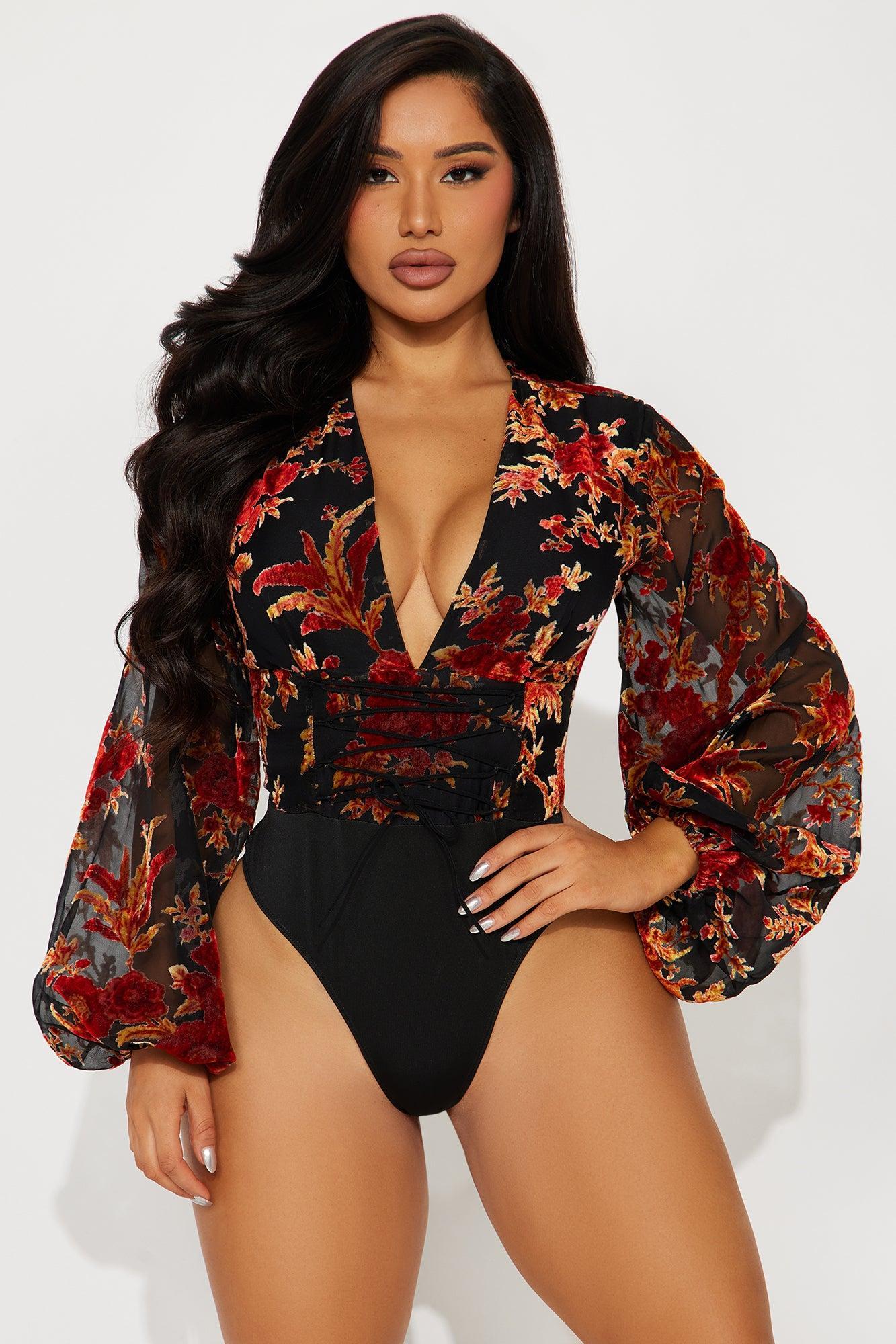 Fall For You Bodysuit - Black/combo Product Image