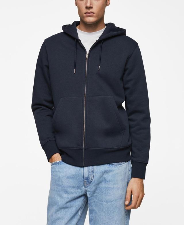 MANGO MAN - Cotton zip-up hoodie navyMen Product Image