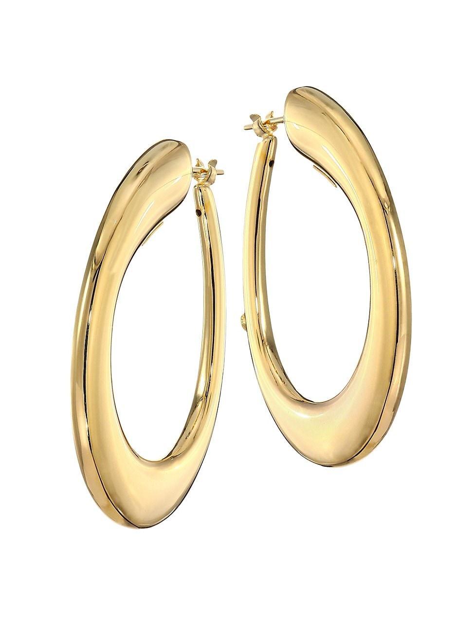 Womens 18K Yellow Gold Hoop Earrings Product Image