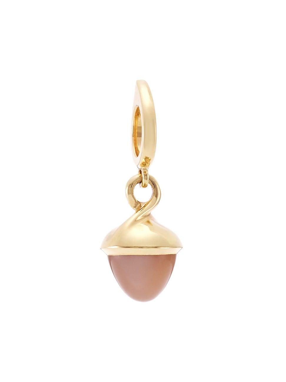 Womens Mikado 18K Rose Gold & Brown Moonstone Acorn Pendant Product Image