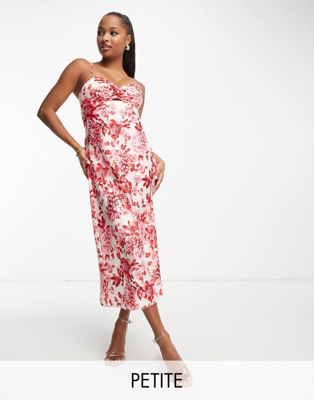 Ever New Petite strappy maxi dress in red floral  Product Image