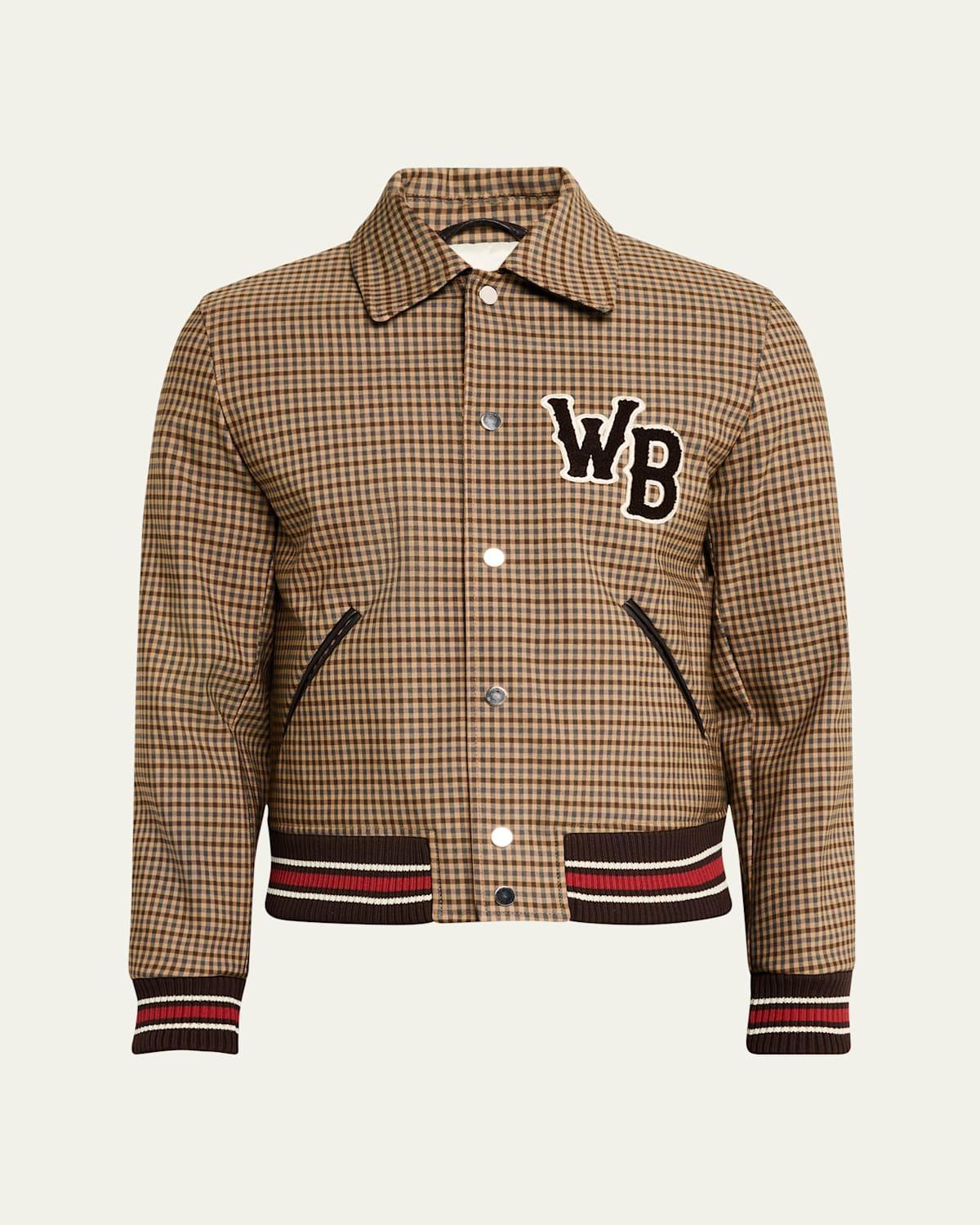 Mens Micro-Check WB Varsity Jacket Product Image