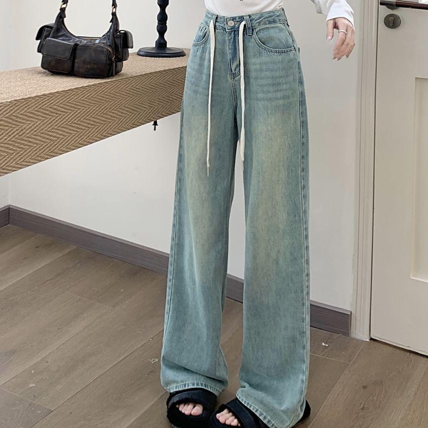 High Rise Washed Wide Leg Jeans product image