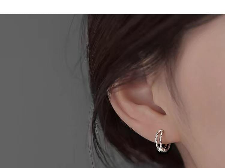 Sterling Silver Layered Hoop Earring Product Image