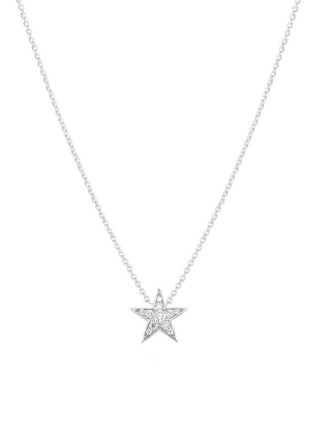 Womens Tiny Treasures 18K White Gold & 0.26 TCW Diamond Star Necklace Product Image