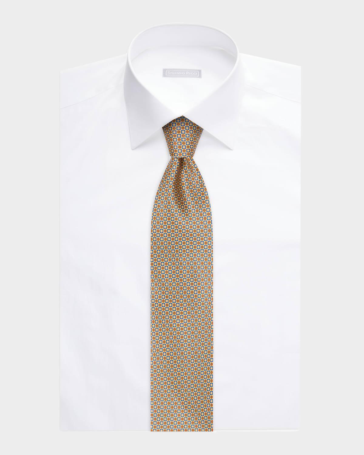 Mens Micro-Medallion Silk Tie Product Image