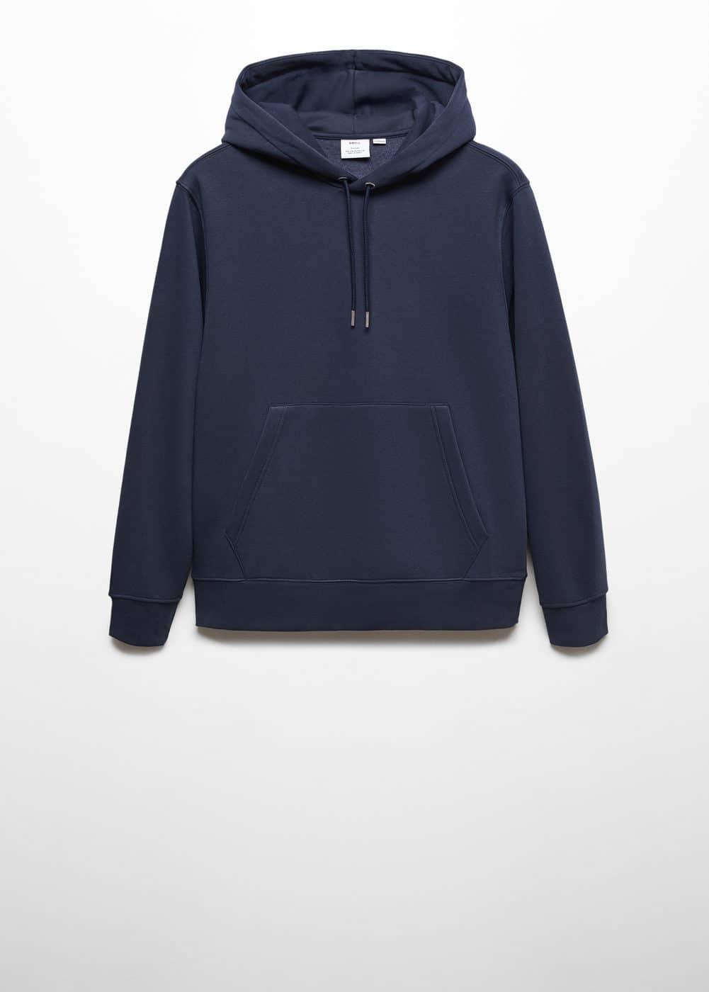 MANGO MAN - Cotton kangaroo-hooded sweatshirt navyMen Product Image