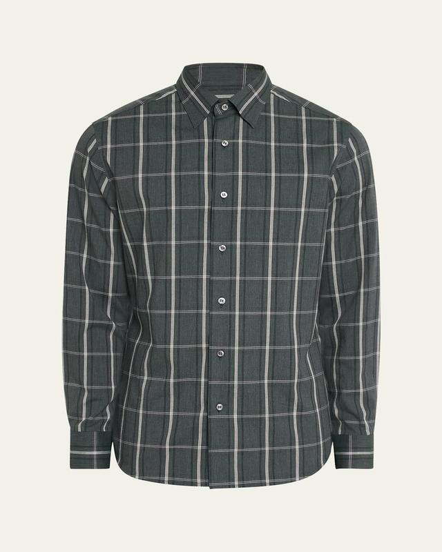 Mens Cotton-Cashmere Check Sport Shirt Product Image