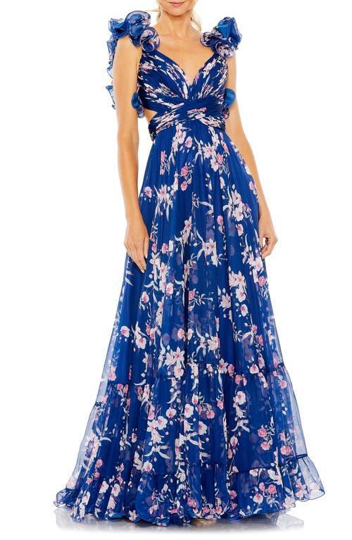 Ieena for Mac Duggal Ruffle Floral Gown Product Image