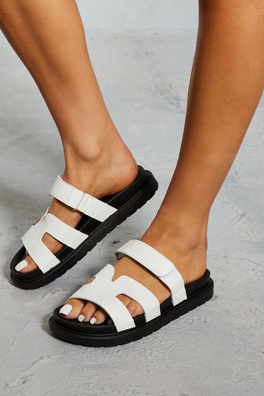 Monochrome Cut Out Strap Sandal Product Image