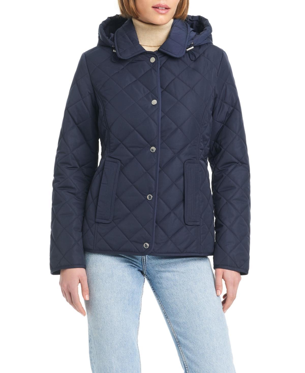 Jones New York Womens Hooded Quilted Water-Resistant Jacket Product Image