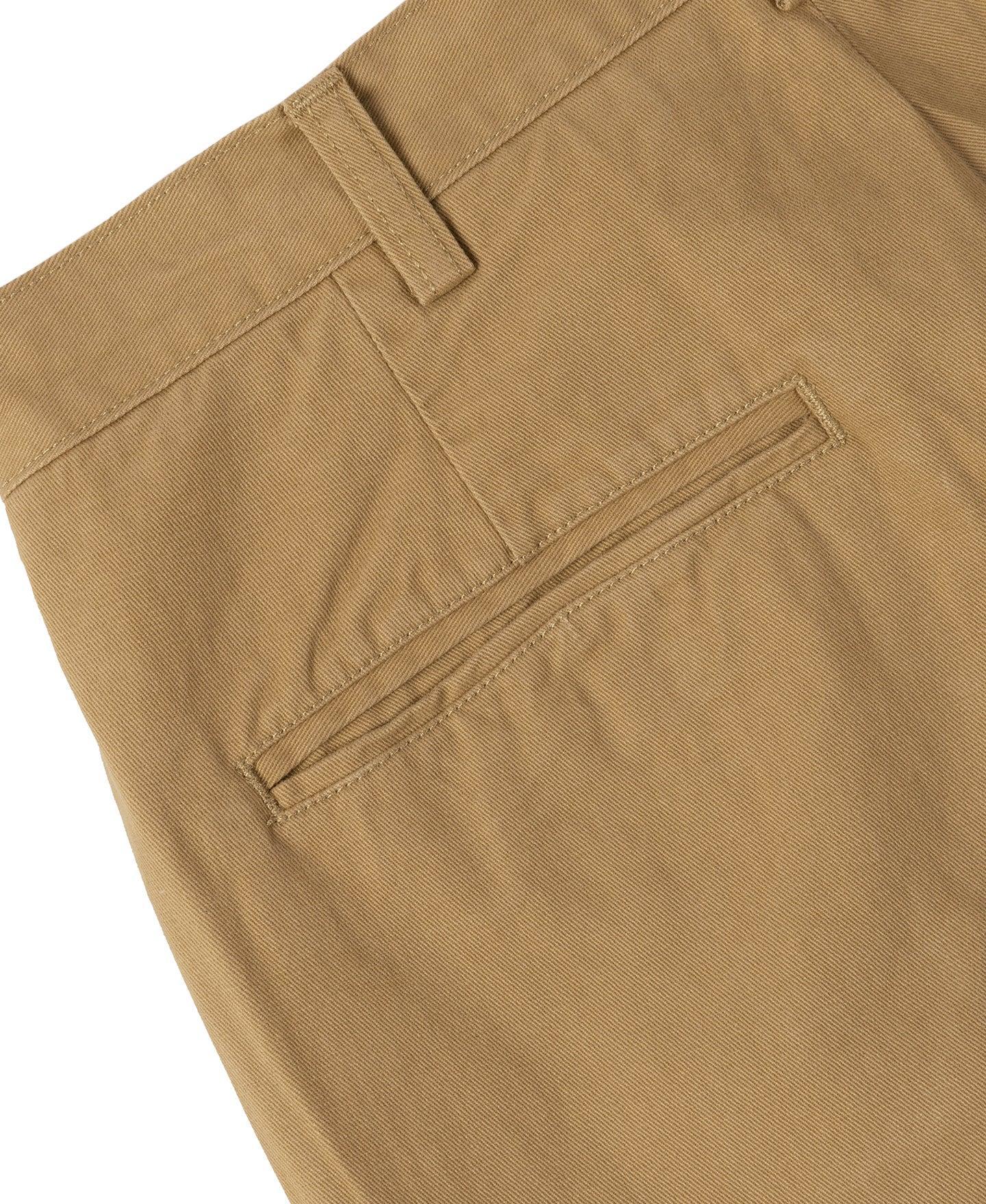 1930s IVY Style Double Pleated Chino Trousers - Yellow Product Image