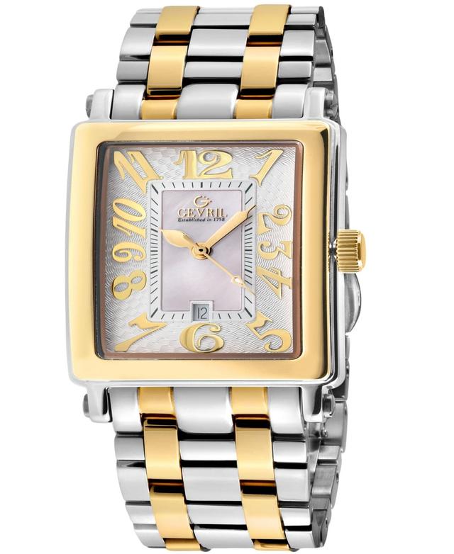 Gevril Womens Avenue of Americas Mini Swiss Quartz Two-Tone Stainless Steel Bracelet Watch 32mm Product Image