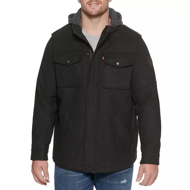 Big & Tall Levis Wool Blend Jacket with Hood, Mens Product Image