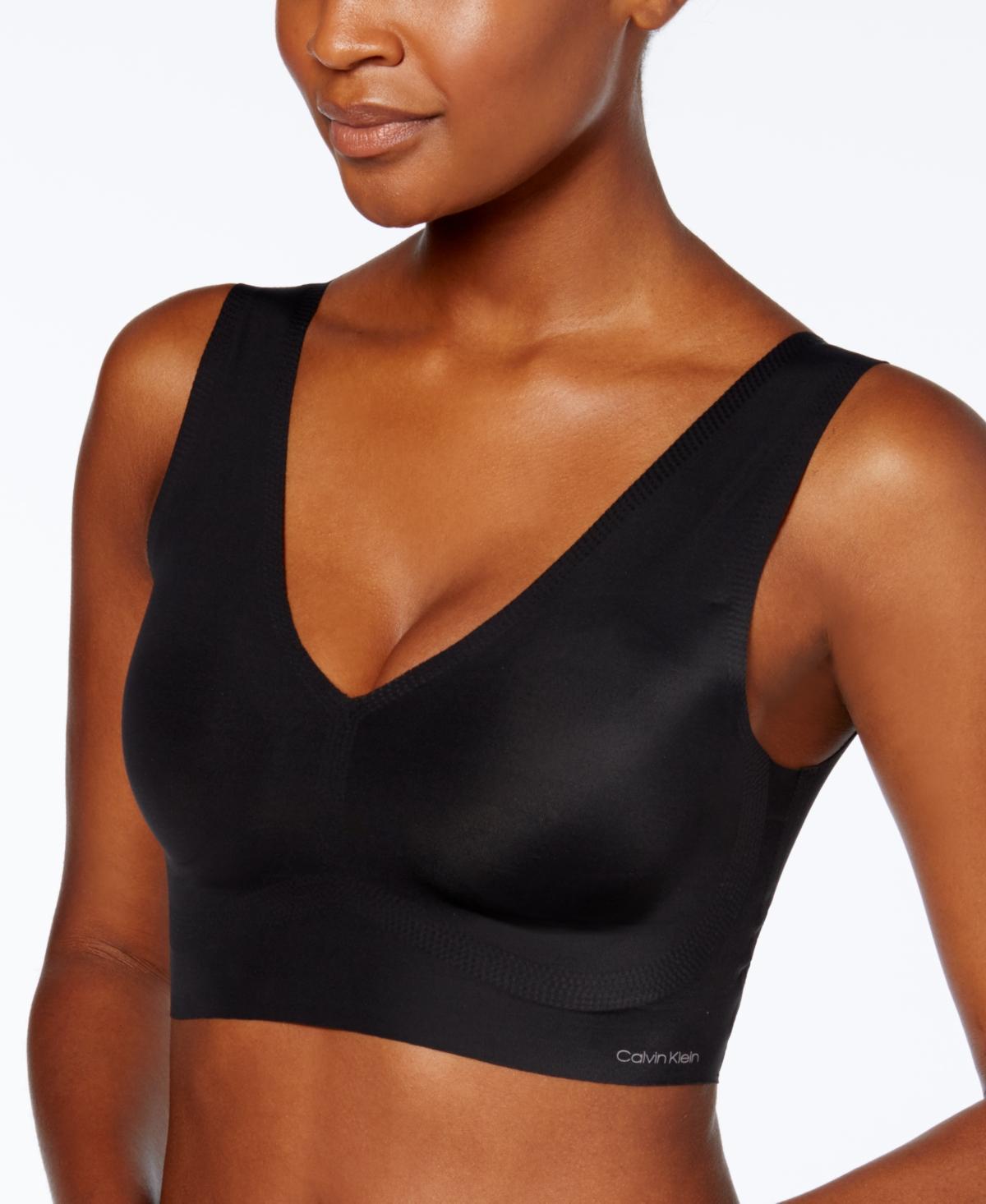 Calvin Klein Invisibles Comfort Lightly Lined V-Neck Bralette QF4708, Womens Black Product Image