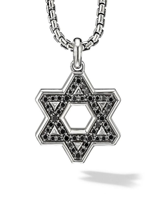 Mens Streamline Star of David Pendant in Sterling Silver Product Image