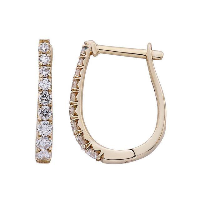 The Regal Collection 14k Gold 1/4 Carat T.W. IGL Certified Diamond Leverback Hoop Earrings, Womens, White Product Image