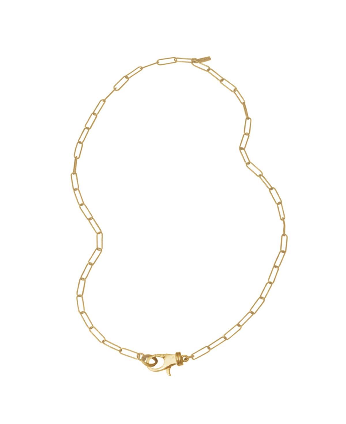 Adornia 14k Gold Plated Lock Paper Clip Chain Necklace, Womens Gold Tone Product Image