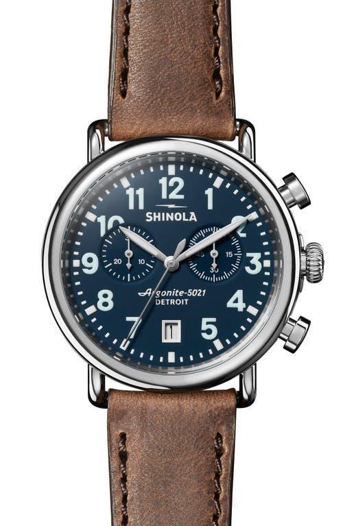 Shinola Runwell Chronograph Leather Strap Watch, 41mm Product Image