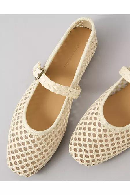 AE Raffia Mesh Mary Jane Flats Women's Product Image